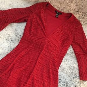 Red Laced Mini Dress